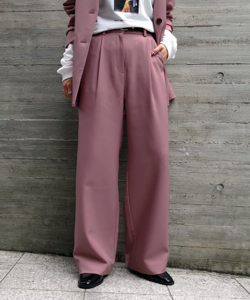 PAGEBOY（ページボーイ）の「セットアップ ウールライクタックパンツ（その他パンツ・レディース・ダークブラウン/グレイッシュベージュ/チャコールグレー/ピンク/ブラック・SMALL/MEDIUM）」の5枚目の写真