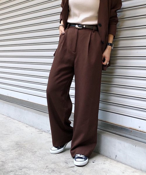 PAGEBOY（ページボーイ）の「セットアップ ウールライクタックパンツ（その他パンツ・レディース・ダークブラウン/グレイッシュベージュ/チャコールグレー/ピンク/ブラック・SMALL/MEDIUM）」の7枚目の写真