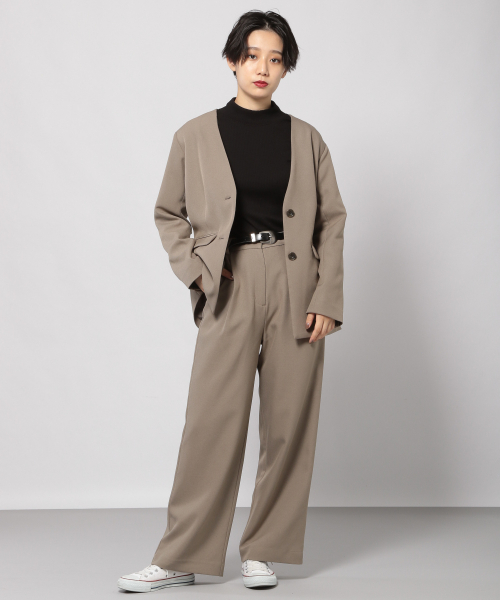 PAGEBOY（ページボーイ）の「セットアップ ウールライクタックパンツ（その他パンツ・レディース・ダークブラウン/グレイッシュベージュ/チャコールグレー/ピンク/ブラック・SMALL/MEDIUM）」の22枚目の写真