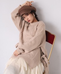 one after another NICE CLAUP | サイドリボンケーブルニット(ニット/セーター)