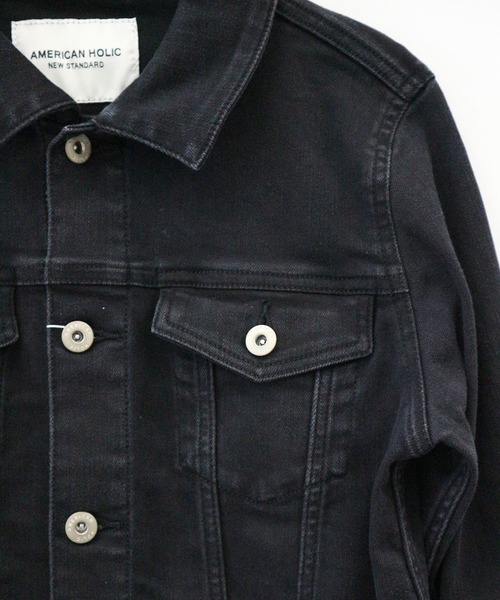 AMERICAN HOLIC（アメリカンホリック）の「柔らかブラックデニムＧジャン ＊（デニムジャケット・レディース・ブラック・MEDIUM/LARGE）」の2枚目の写真