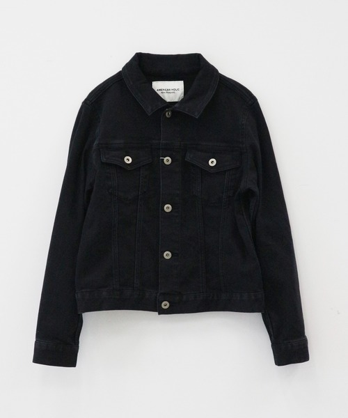 AMERICAN HOLIC（アメリカンホリック）の「柔らかブラックデニムＧジャン ＊（デニムジャケット・レディース・ブラック・MEDIUM/LARGE）」の6枚目の写真
