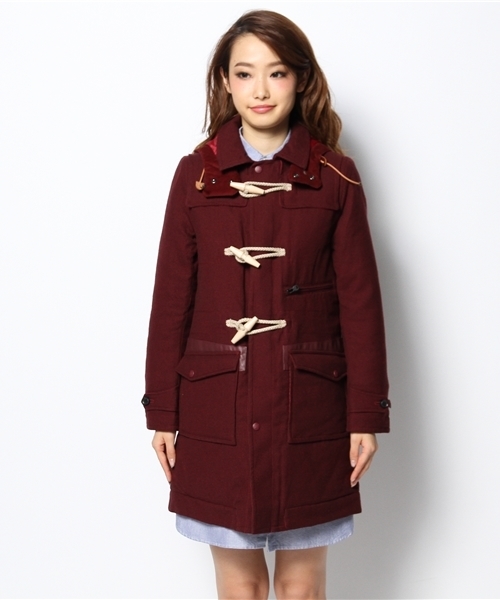 Ray BEAMS（レイビームス）の「●White Mountaineering / パターン ダッフルコート（ダッフルコート・レディース・ブラック系その他/ワイン・ONE SIZE）」の11枚目の写真