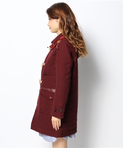 Ray BEAMS（レイビームス）の「●White Mountaineering / パターン ダッフルコート（ダッフルコート・レディース・ブラック系その他/ワイン・ONE SIZE）」の12枚目の写真