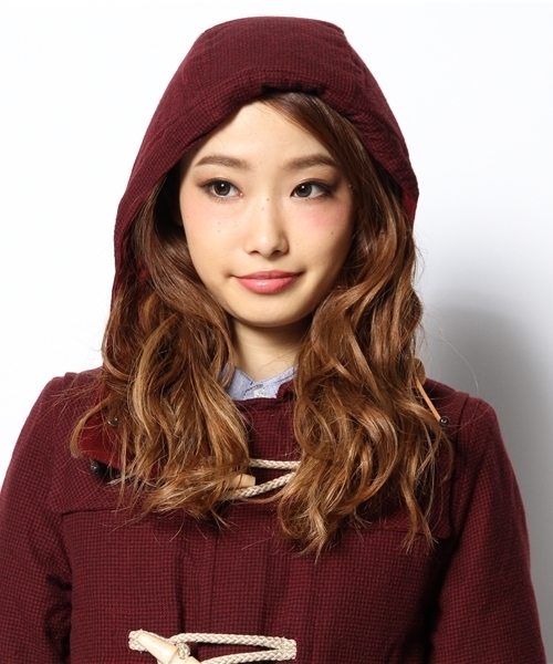 Ray BEAMS（レイビームス）の「●White Mountaineering / パターン ダッフルコート（ダッフルコート・レディース・ブラック系その他/ワイン・ONE SIZE）」の15枚目の写真