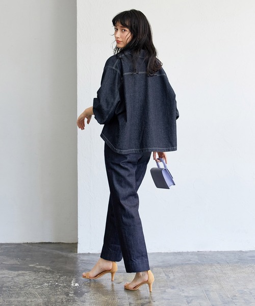 ADAM ET ROPE'（アダムエロペ）の「ステッチワークミリタリージャケット（その他アウター・レディース・ホワイト/ネイビー・FREE）」の6枚目の写真