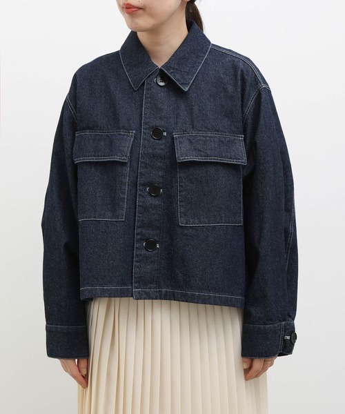 ADAM ET ROPE'（アダムエロペ）の「ステッチワークミリタリージャケット（その他アウター・レディース・ホワイト/ネイビー・FREE）」の7枚目の写真