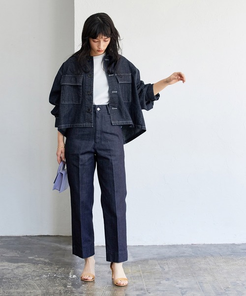 ADAM ET ROPE'（アダムエロペ）の「ステッチワークミリタリージャケット（その他アウター・レディース・ホワイト/ネイビー・FREE）」の21枚目の写真