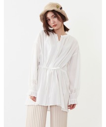 POU DOU DOU | 袖レース使いウエストドロストチュニックブラウス(シャツ/ブラウス)