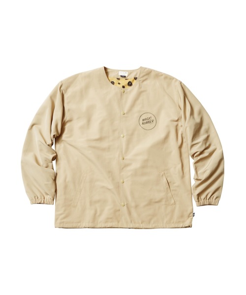 MAGIC NUMBER（マジック ナンバー）の「【MAGIC NUMBER】NO COLLAR COACH JKT（ノーカラージャケット・メンズ・ブラック/ベージュ・LARGE/MEDIUM）」の2枚目の写真