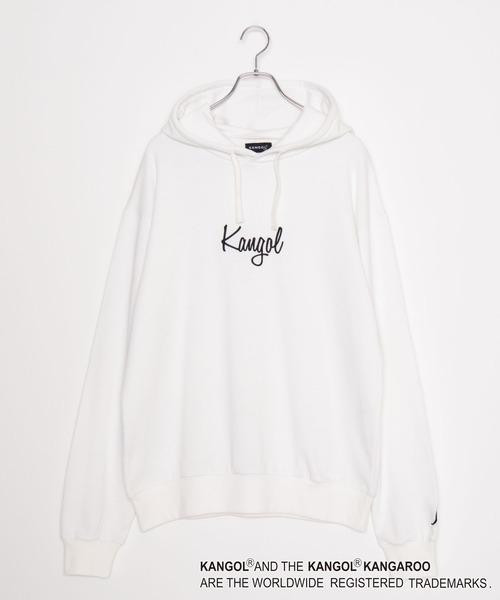 KANGOL(カンゴール)の「∴WEGO/KANGOL別注ビッグシルエットプルパーカー(パーカー・メンズ・ブラック/サックスブルー/ベージュ/ホワイト・MEDIUM/LARGE)」の2枚目の写真