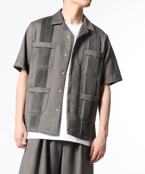 ADAM ET ROPE'（アダムエロペ）の「【NIKKE】キューバビーチ オーバーサイズ開襟シャツ（シャツ/ブラウス・メンズ・ブラウン系その他/ブラック系その他・M/L/XL）」の13枚目の写真