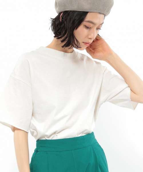 LAKOLE（ラコレ）の「オープンエンドピグメントTシャツ / LAKOLE（Tシャツ/カットソー・レディース・ブラック/ベージュ/ブルー/オフホワイト/ブラウン系その他・MEDIUM/SMALL）」の2枚目の写真