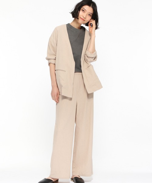 LAKOLE（ラコレ）の「オープンエンドピグメントTシャツ / LAKOLE（Tシャツ/カットソー・レディース・ブラック/ベージュ/ブルー/オフホワイト/ブラウン系その他・MEDIUM/SMALL）」の9枚目の写真