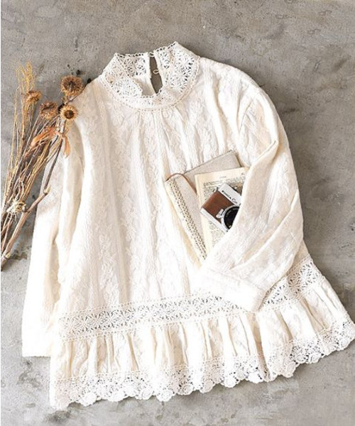 刺繍レース クラシカルAラインブラウス(シャツ/ブラウス)|zootie(ズーティー) 刺繍レース クラシカルAラインブラウス(シャツ/ブラウス)|zootie(ズーティー)