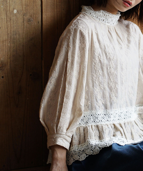 刺繍レース クラシカルAラインブラウス(シャツ/ブラウス)|zootie(ズーティー) 刺繍レース クラシカルAラインブラウス(シャツ/ブラウス)|zootie(ズーティー)