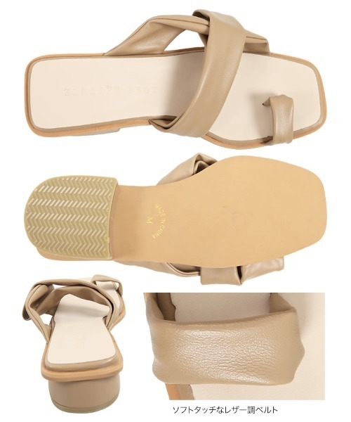 KOBE LETTUCE（コウベレタス）の「ソフトレザー調トングサンダル（サンダル・レディース・ホワイト/ブラック/オレンジ/モカ・LL/S/M/L）」の11枚目の写真
