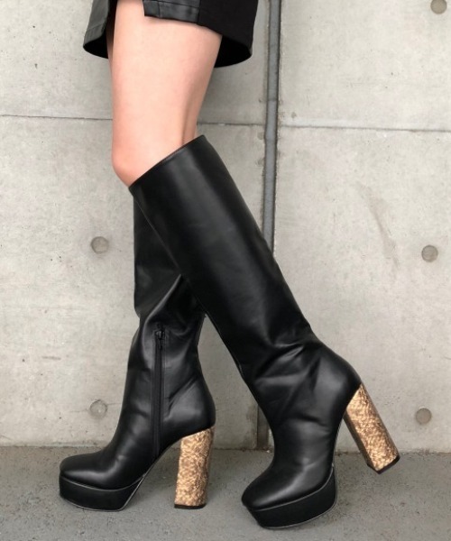 ENVYM（アンビー）の「パイソンコンビＢＯＯＴＳ（ブーツ・レディース・ブラックミックス/ブラック・22.5cm/23.5cm/24.5cm）」の9枚目の写真