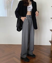 ハイウエストリモートストレートパンツ