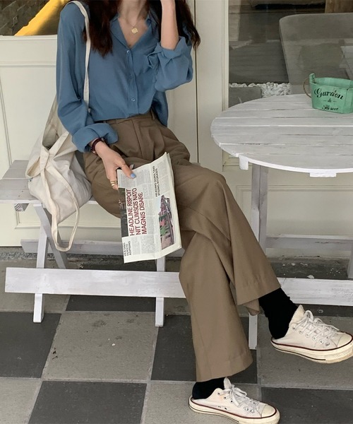 Ritzy（リッツィー）の「ハイウエストリモートストレートパンツ（その他パンツ・レディース・ブラック/ベージュ/グレー・M/L）」の17枚目の写真