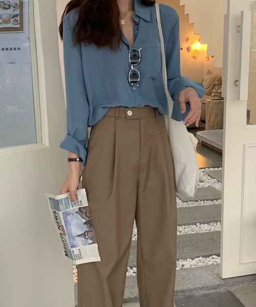 Ritzy（リッツィー）の「ハイウエストリモートストレートパンツ（その他パンツ・レディース・ブラック/ベージュ/グレー・M/L）」の16枚目の写真