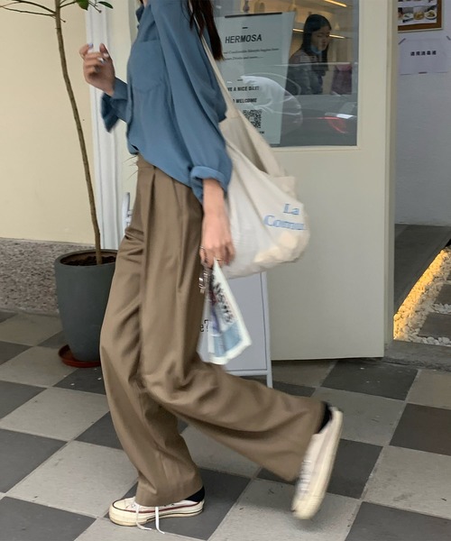 Ritzy（リッツィー）の「ハイウエストリモートストレートパンツ（その他パンツ・レディース・ブラック/ベージュ/グレー・M/L）」の13枚目の写真