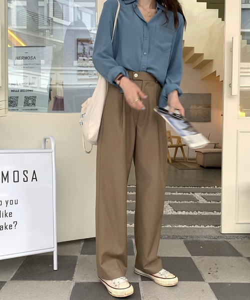 Ritzy（リッツィー）の「ハイウエストリモートストレートパンツ（その他パンツ・レディース・ブラック/ベージュ/グレー・M/L）」の10枚目の写真