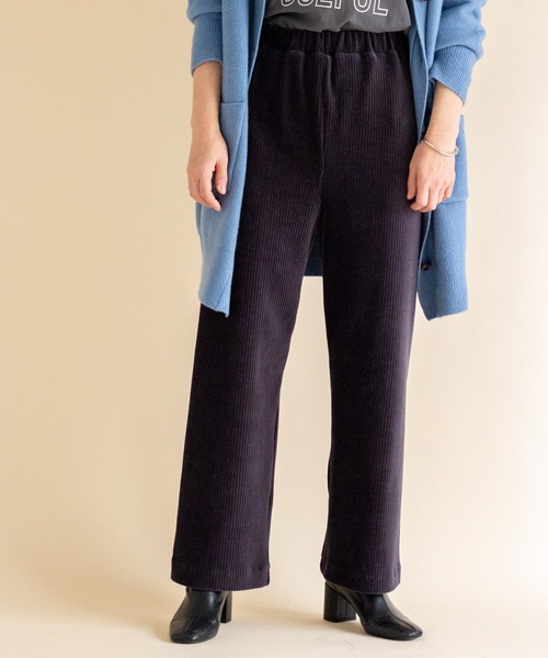 ottilie（オティーリエ）の「コーデュロイジャージパンツ（その他パンツ・レディース・ブラウン/ミント/ブラック/チャコールグレー・FREE）」の2枚目の写真