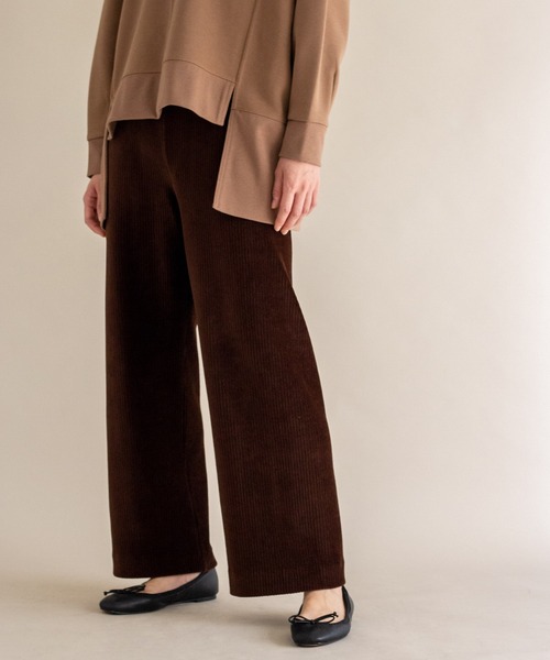 ottilie（オティーリエ）の「コーデュロイジャージパンツ（その他パンツ・レディース・ブラウン/ミント/ブラック/チャコールグレー・FREE）」の5枚目の写真