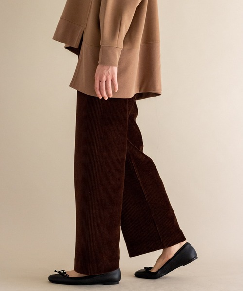 ottilie（オティーリエ）の「コーデュロイジャージパンツ（その他パンツ・レディース・ブラウン/ミント/ブラック/チャコールグレー・FREE）」の6枚目の写真