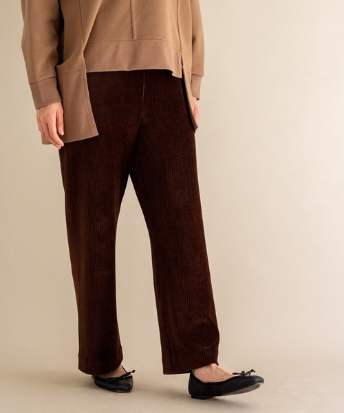 ottilie（オティーリエ）の「コーデュロイジャージパンツ（その他パンツ・レディース・ブラウン/ミント/ブラック/チャコールグレー・FREE）」の7枚目の写真