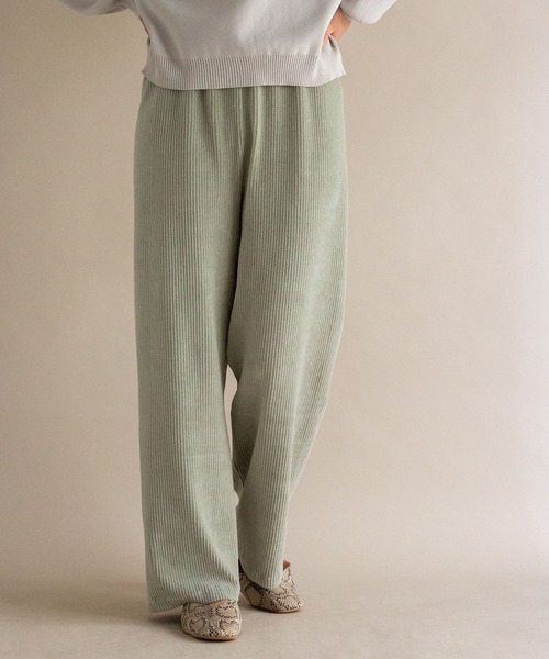 ottilie（オティーリエ）の「コーデュロイジャージパンツ（その他パンツ・レディース・ブラウン/ミント/ブラック/チャコールグレー・FREE）」の9枚目の写真