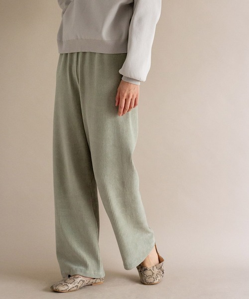 ottilie（オティーリエ）の「コーデュロイジャージパンツ（その他パンツ・レディース・ブラウン/ミント/ブラック/チャコールグレー・FREE）」の10枚目の写真