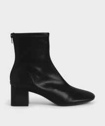 CHARLES & KEITH | ステッチトリム ブロックヒールアンクルブーツ / Stitch-Trim Block Heel Ankle Boots(ブーツ)