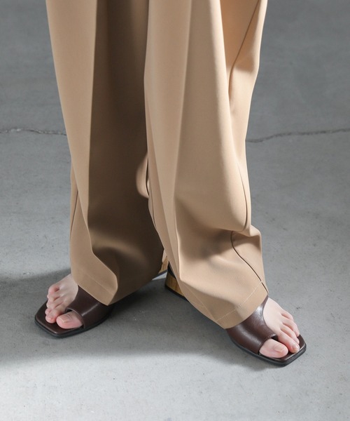 セール】フェイクレザートングサンダル（サンダル）｜select