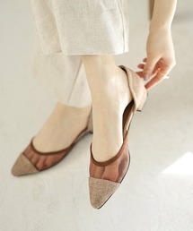 SESTO（セスト）の「ポインテッドトゥシースルーチュールローヒールパンプス（パンプス）」