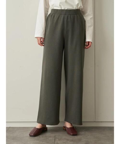 AMERICAN HOLIC（アメリカンホリック）の「総針ニットワイドパンツ（その他パンツ・レディース・ライトベージュ/チャコールグレー・L/M）」の3枚目の写真