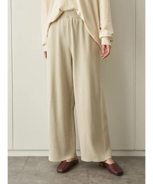 AMERICAN HOLIC（アメリカンホリック）の「総針ニットワイドパンツ（その他パンツ・レディース・ライトベージュ/チャコールグレー・L/M）」の4枚目の写真