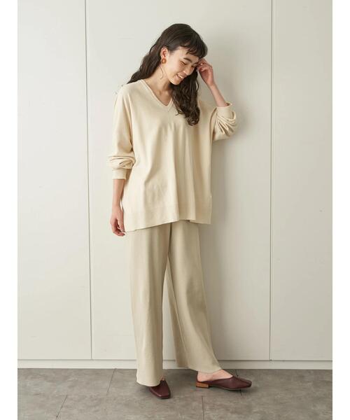 AMERICAN HOLIC（アメリカンホリック）の「総針ニットワイドパンツ（その他パンツ・レディース・ライトベージュ/チャコールグレー・L/M）」の19枚目の写真