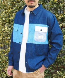 ◇PANELBIGSHIRT　ﾊﾟﾈﾙﾋﾞｯｸｼﾙｴｯﾄｼｬﾂ　ﾂｲﾙ/ﾃﾞﾆﾑ/ﾋｯｺﾘｰ