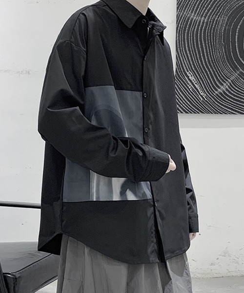 WESTBOY(ウエストボーイ)の「【WB ORIGINALS】Design Print Big Silhouette Drop Shoulder Dress Shirt(シャツ/ブラウス・メンズ・ブラック/ホワイト・L/M/XL)」の7枚目の写真