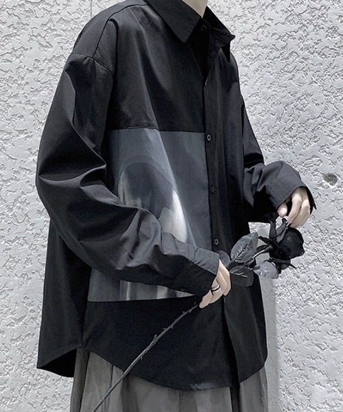 WESTBOY(ウエストボーイ)の「【WB ORIGINALS】Design Print Big Silhouette Drop Shoulder Dress Shirt(シャツ/ブラウス・メンズ・ブラック/ホワイト・L/M/XL)」の9枚目の写真