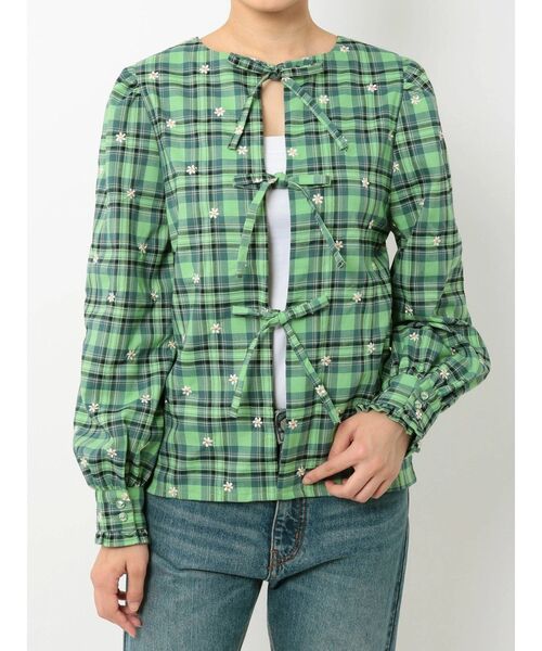 jouetie（ジュエティ）の「フラワー2WAYブラウス（シャツ/ブラウス・レディース・ブラック/グリーン/ベージュ・MEDIUM）」の21枚目の写真