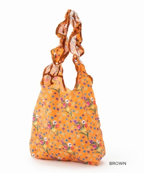 Casselini（キャセリーニ）の「プリントフリルエコバッグ（エコバッグ/サブバッグ・レディース・アイボリー/ブラウン/ブルー系/オレンジ・FREE）」の3枚目の写真