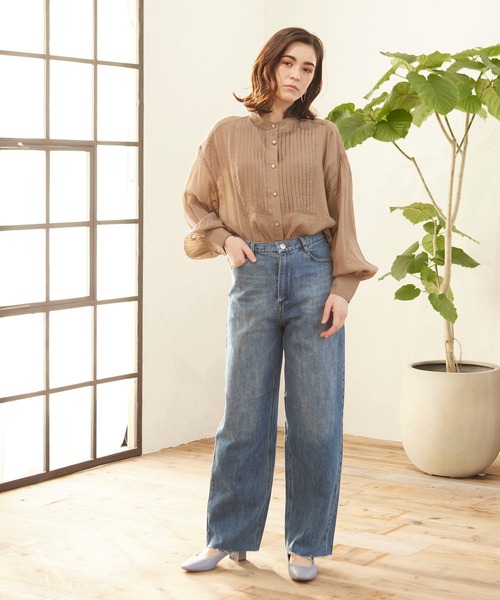 MATCH&more(マッチアンドモア)の「デニムストレートパンツ(デニムパンツ・レディース・パープル/ネイビー/オフホワイト/ブルー/グリーン・FREE)」の8枚目の写真