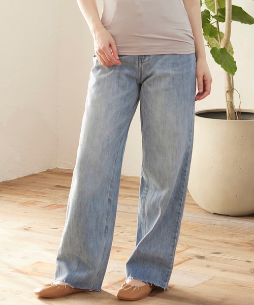 MATCH&more(マッチアンドモア)の「デニムストレートパンツ(デニムパンツ・レディース・パープル/ネイビー/オフホワイト/ブルー/グリーン・FREE)」の20枚目の写真