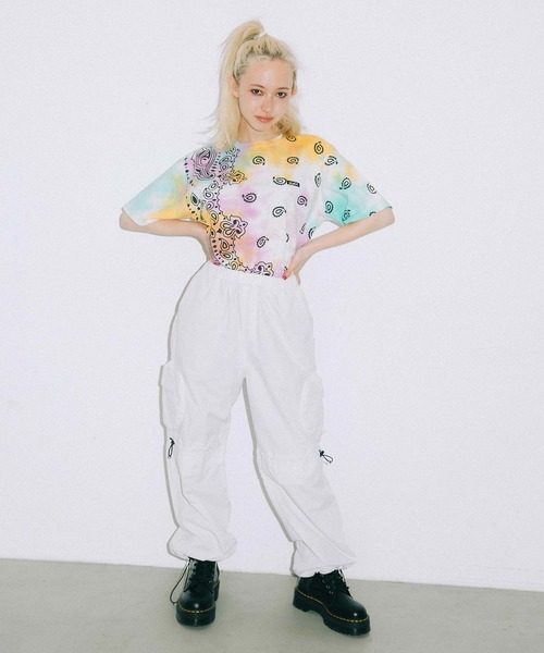 X-girl（エックスガール）の「ROUND POCKET NYLON PANTS（その他パンツ・レディース・ホワイト/マルチ/ブラック・XS/S/M）」の14枚目の写真