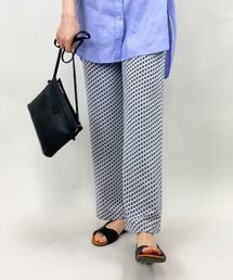 花柄カットジャガード イージーパンツ