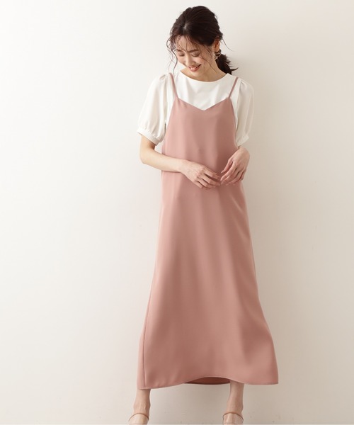 NATURAL BEAUTY BASIC（ナチュラルビューティーベーシック）の「キャミワンピース（ワンピース・レディース・ブラック/ピンク/カーキ・SMALL/MEDIUM）」の3枚目の写真