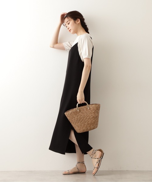 NATURAL BEAUTY BASIC（ナチュラルビューティーベーシック）の「キャミワンピース（ワンピース・レディース・ブラック/ピンク/カーキ・SMALL/MEDIUM）」の6枚目の写真